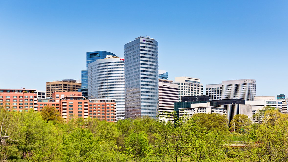 Reston skyline with buildings