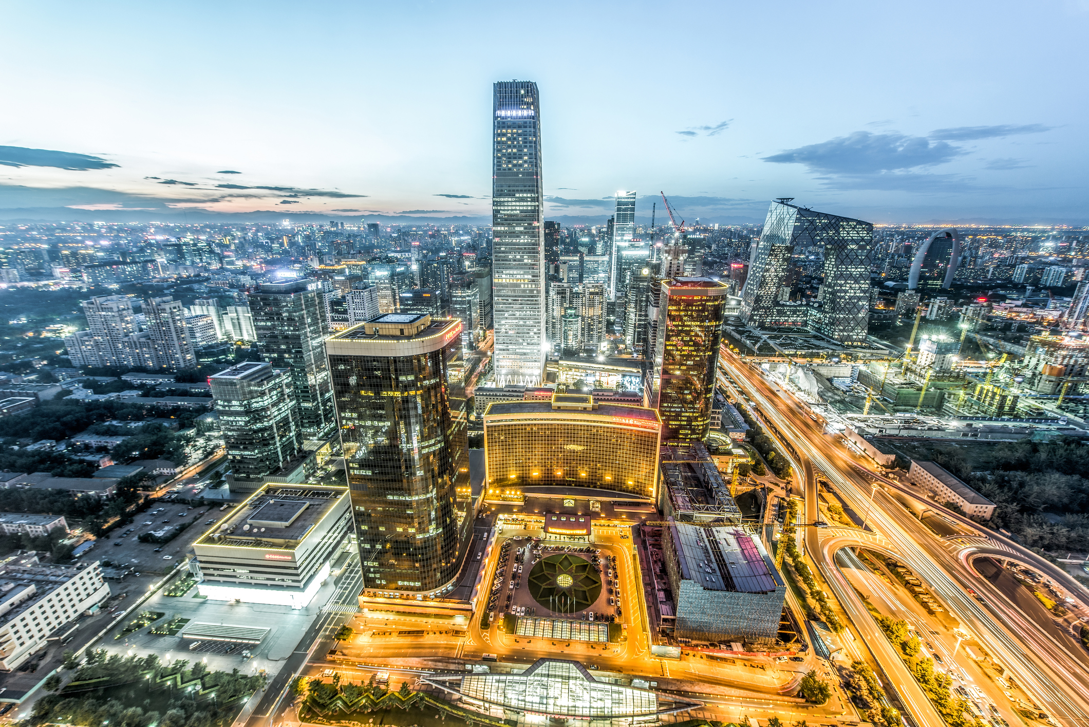 Beijing office amid skyline