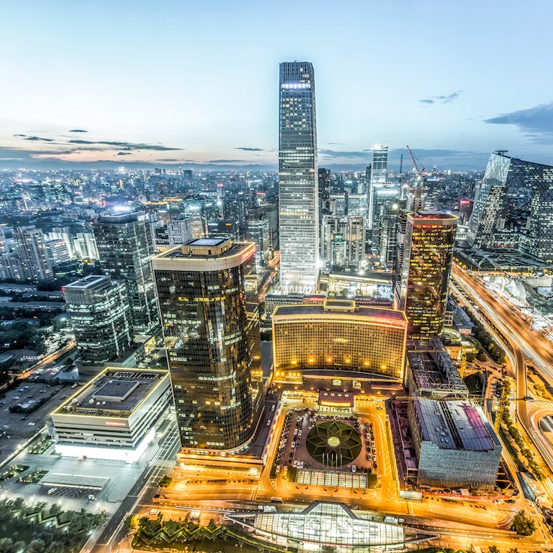 Beijing office amid skyline